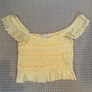Topshop Butter Yellow Ruffle Tank